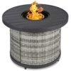 Best Choice Products Round Fire Pit Table, 50,000 BTU Outdoor Wicker Firepit W/ Cover - 32in