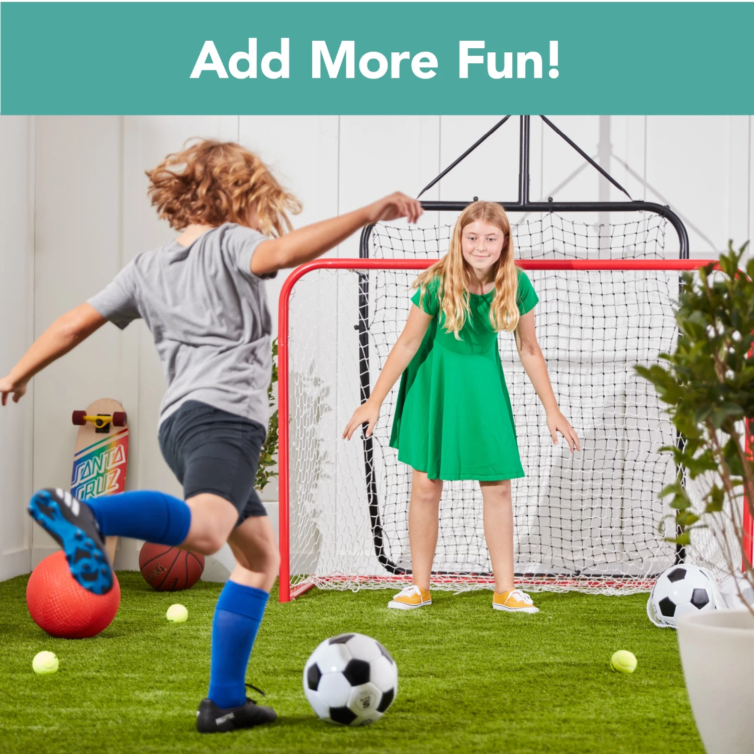 Best Choice Products 5-in-1 Double-Sided Outdoor Athletic Sports Center W/ Metal Frame - Image 3