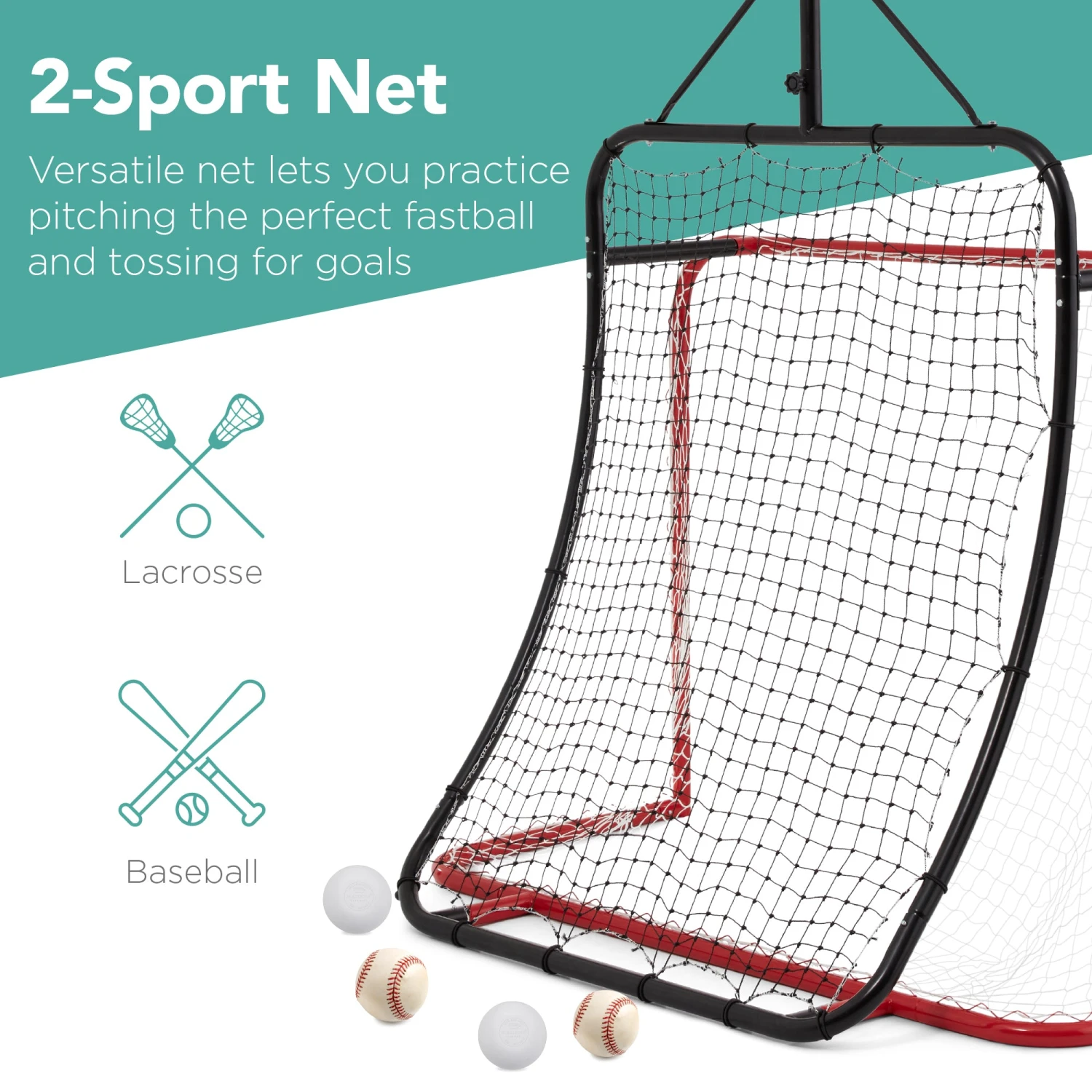 Best Choice Products 5-in-1 Double-Sided Outdoor Athletic Sports Center W/ Metal Frame - Image 4