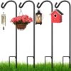 Best Choice Products Set Of 4 Shepherd Hooks Outdoor Garden Hooks W/ 2-Prong Base - 65in