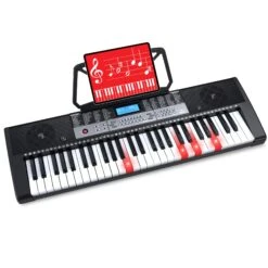 Best Choice Products 54-Key Beginners Electronic Keyboard Piano Set W/ Lighted Keys, LCD Screen