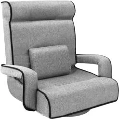 Best Choice Products Oversized Swivel Gaming Floor Chair W/ Armrest, Adjustable Backrest