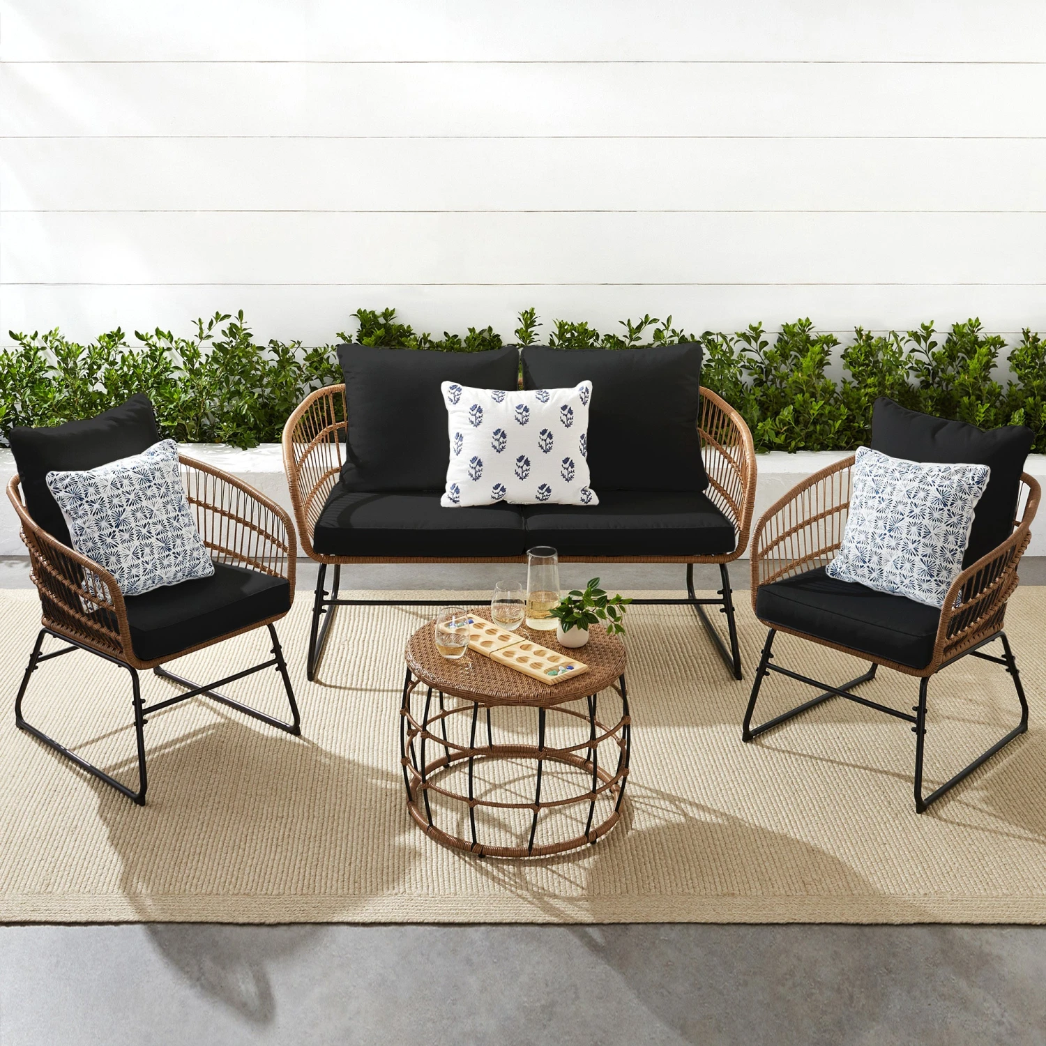 Best Choice Products 4-Piece Rope Wicker Outdoor Conversation Set W/ Cushions, Table - Image 8