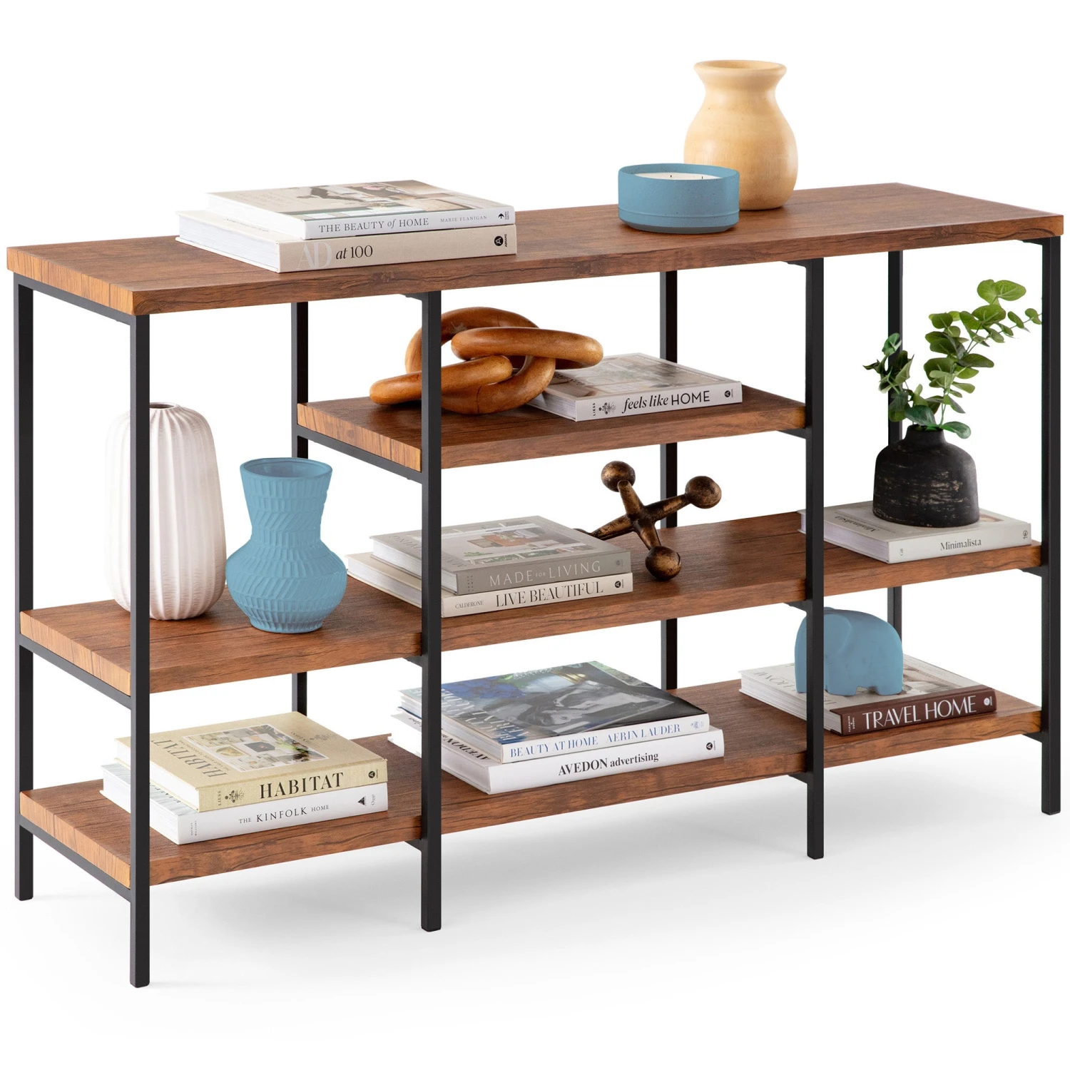 Best Choice Products 4-Tier Industrial Console Table W/ Tall Shelf Space - 55in - Image 15