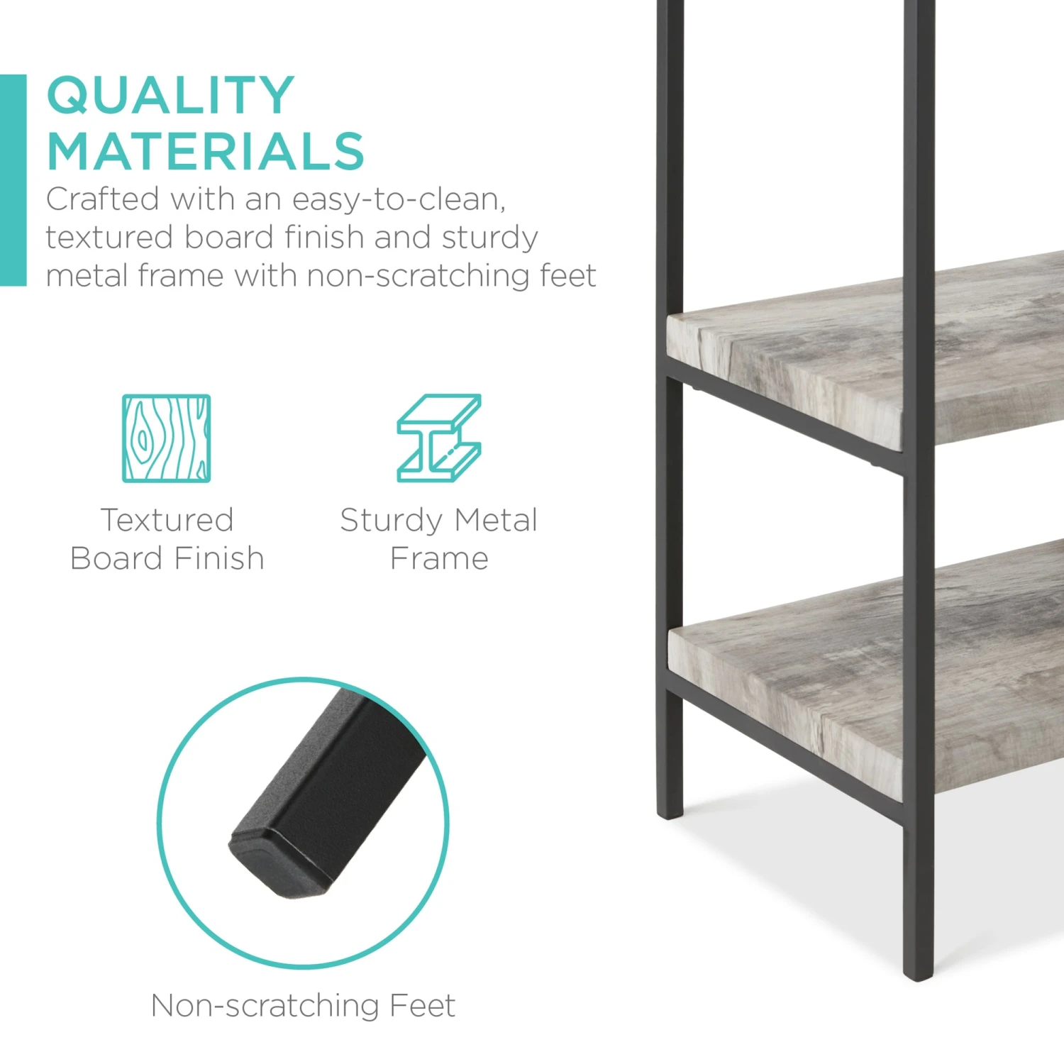 Best Choice Products 4-Tier Industrial Console Table W/ Tall Shelf Space - 55in - Image 6