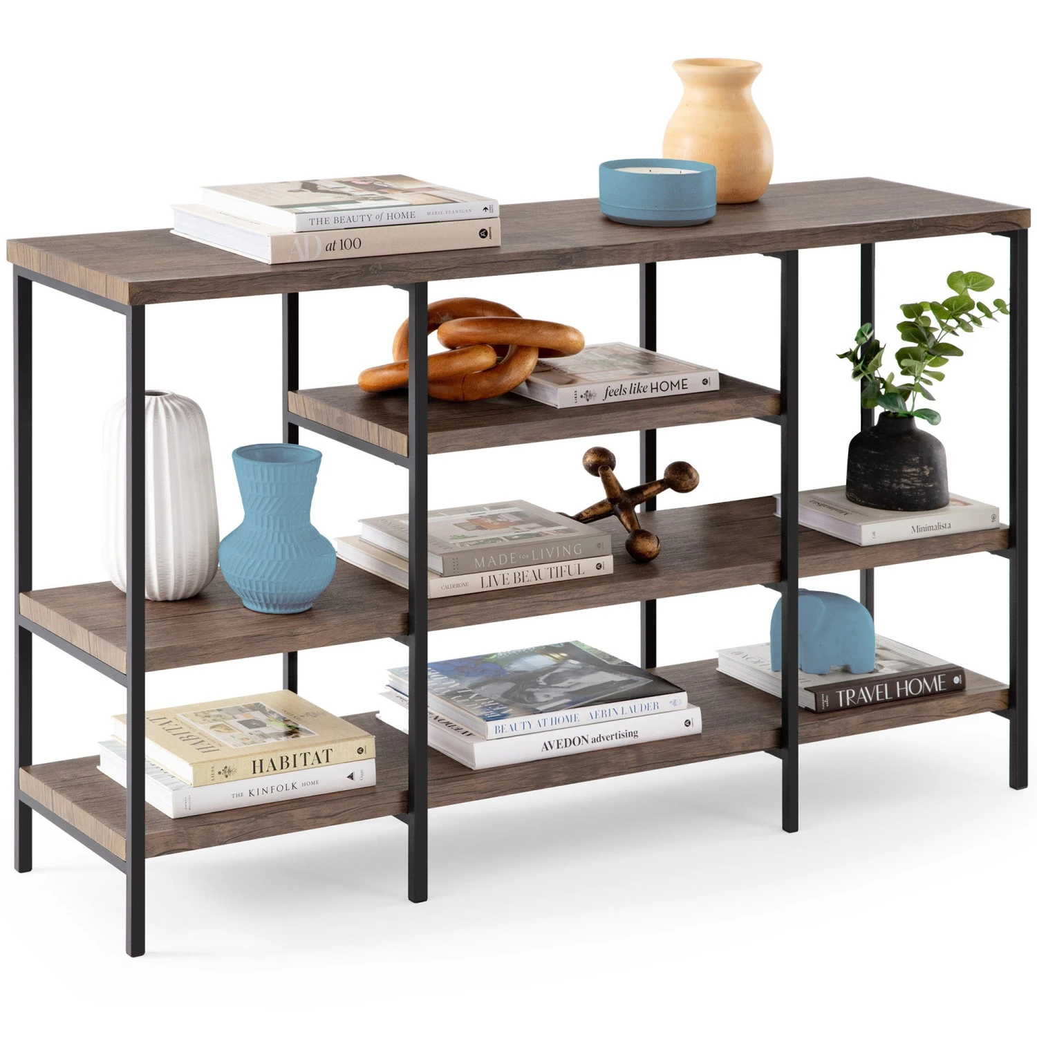 Best Choice Products 4-Tier Industrial Console Table W/ Tall Shelf Space - 55in - Image 8
