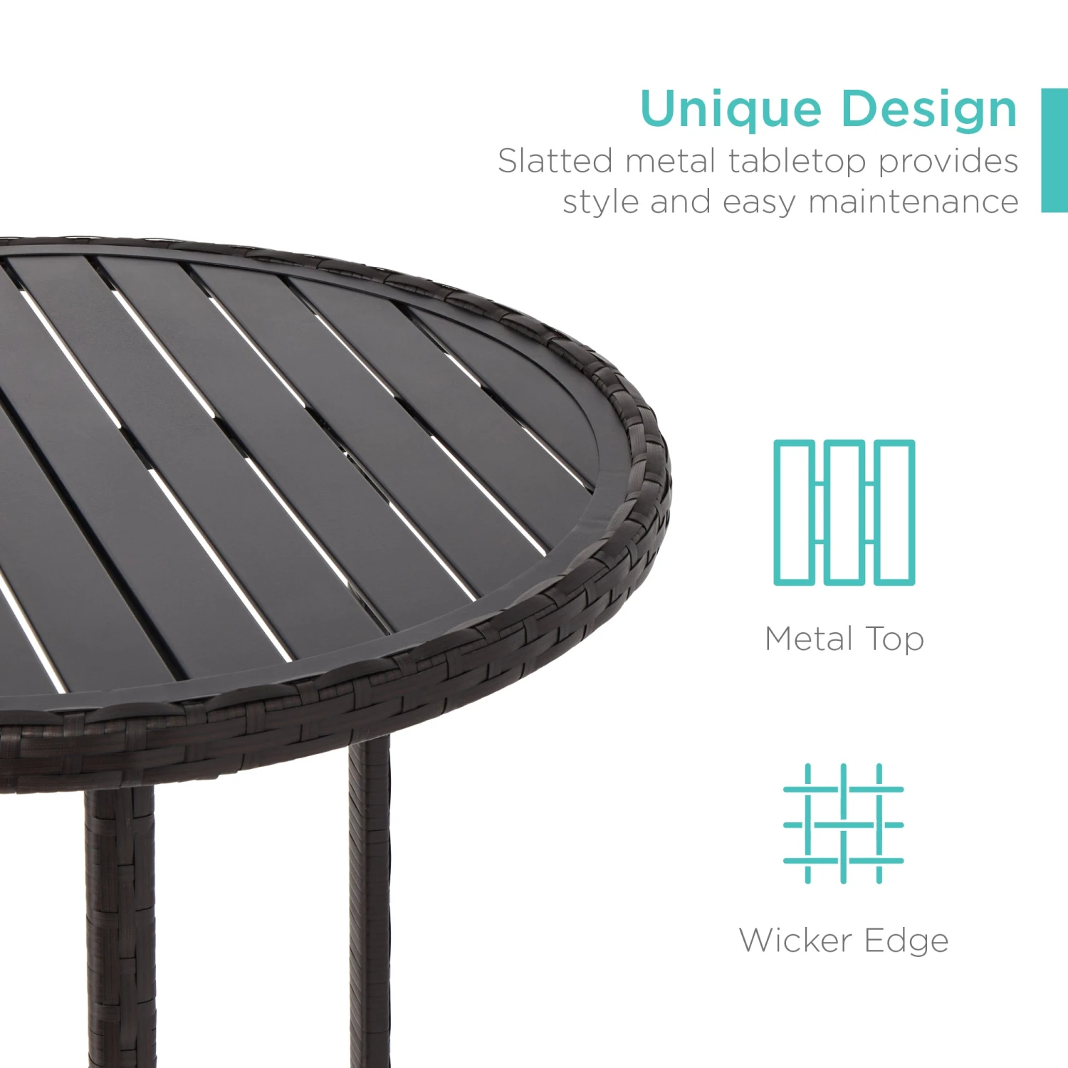 Best Choice Products 3-Piece Outdoor Bistro Wicker Table Bar Set W/ Bar Stools, Footrests - Image 18