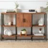 Best Choice Products 3-Tier Shelf Console Table W/ Cabinet, Non-Scratching Feet - 55in