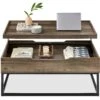 Best Choice Products Lift Top Coffee Table W/ Tray Edge Tabletop, Wood-Grain Finish - 44in