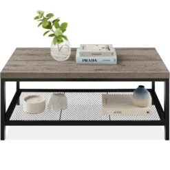 Best Choice Products 2-Tier Modern Coffee Table Industrial Rectangular Accent W/ Shelf - 44in