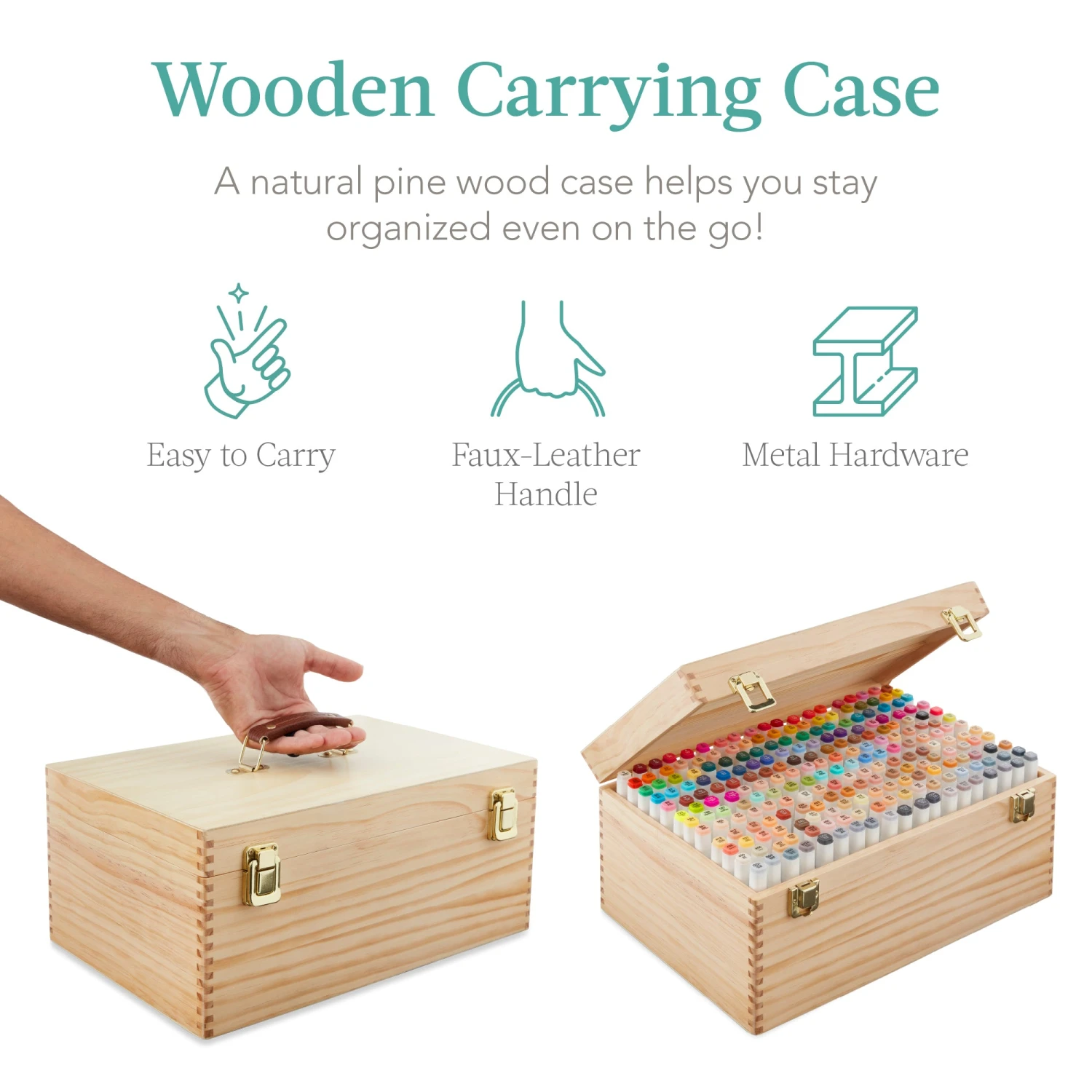 Best Choice Products Alcohol-Based Marker Pen Kit W/ Brush & Chisel Tip, Carrying Case - 228ct - Image 2