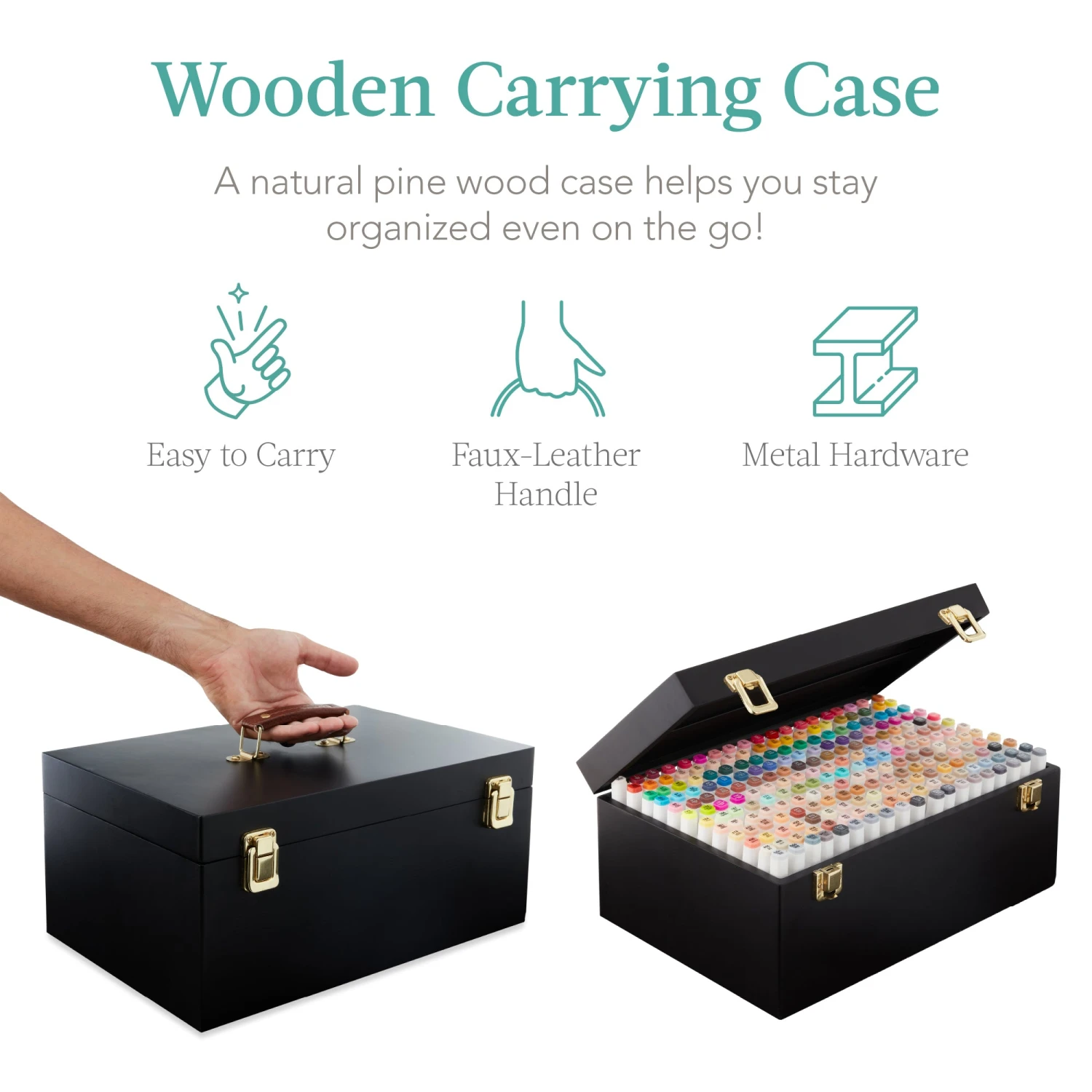 Best Choice Products Alcohol-Based Marker Pen Kit W/ Brush & Chisel Tip, Carrying Case - 228ct - Image 9