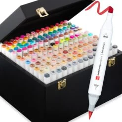 Best Choice Products Alcohol-Based Marker Pen Kit W/ Brush & Chisel Tip, Carrying Case - 168ct