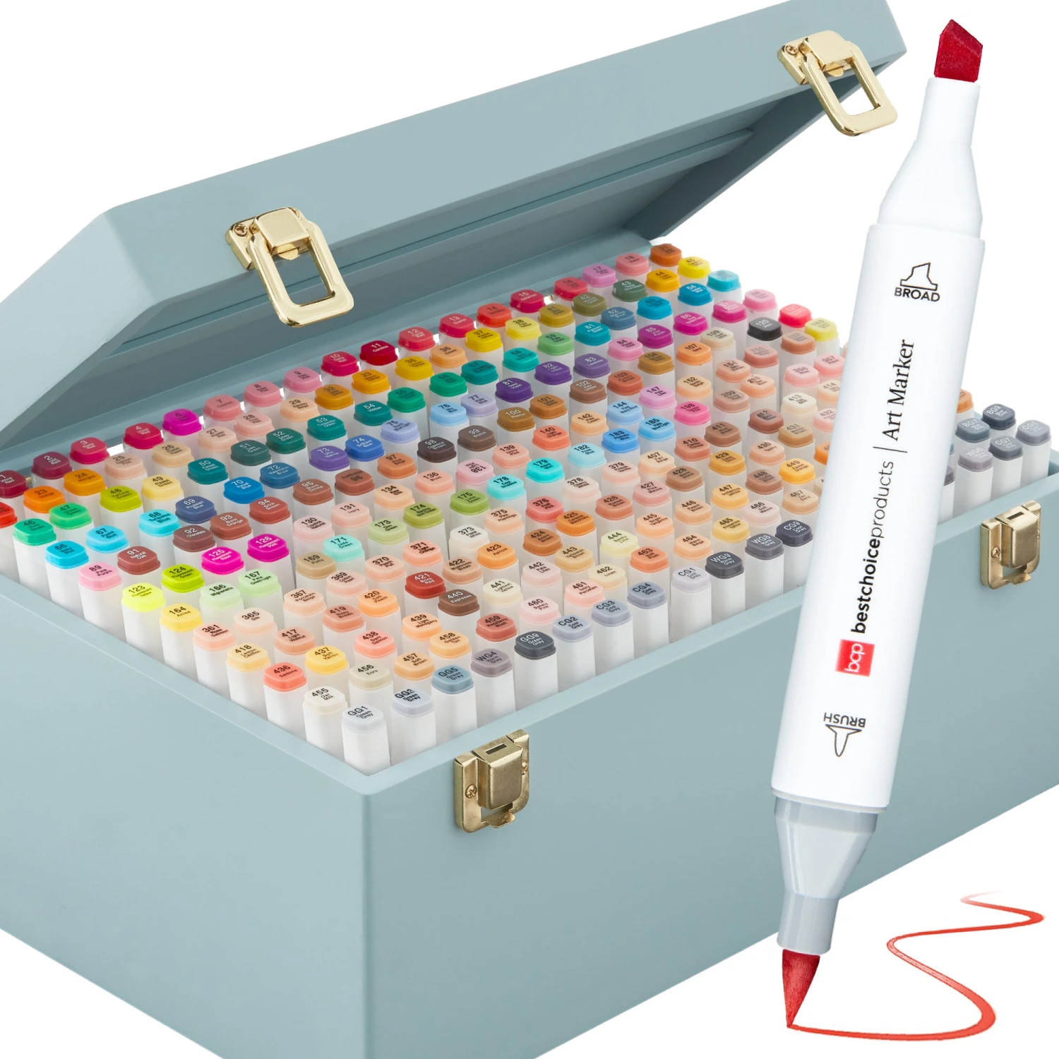 Best Choice Products Alcohol-Based Marker Pen Kit W/ Brush & Chisel Tip, Carrying Case - 228ct - Image 15