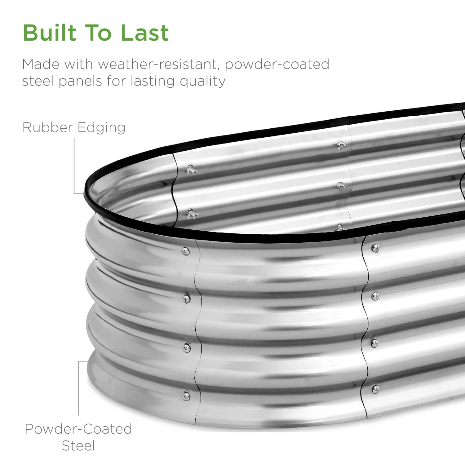 Best Choice Products Outdoor Raised Metal Oval Garden Bed, Planter Box - 4x2x1ft - Image 12