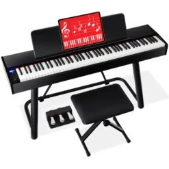 Best Choice Products 88-Key Weighted Full Size Digital Piano Set W/ U-Stand, 3 Sustain Pedal Unit